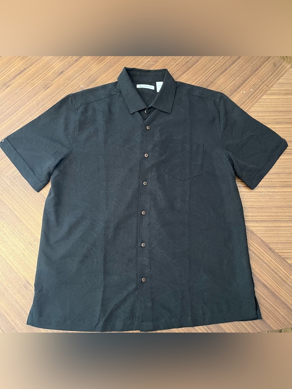 Cubavera Black Short-Sleeve Button Down Shirt